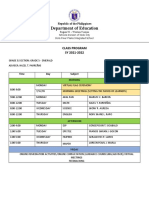 Department of Education: Class Program SY 2021-2022