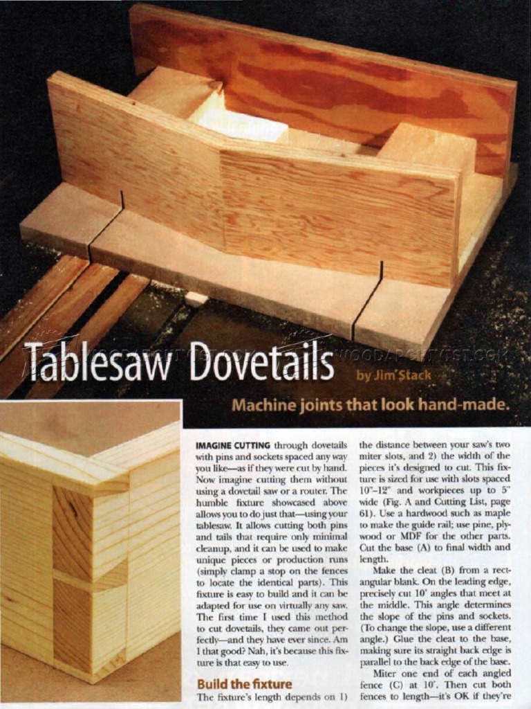 Table Saw Dovetail Jig PDF