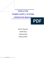 VPRS-4175E Power Supply System Operation Manual: 220V AC 1phase Input - 54.5VDC Output 175amps Per Shelf 35amps Per Module