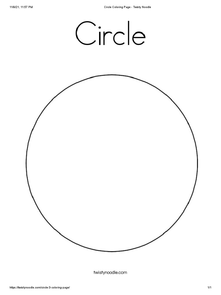Circle Coloring Page Twisty Noodle PDF