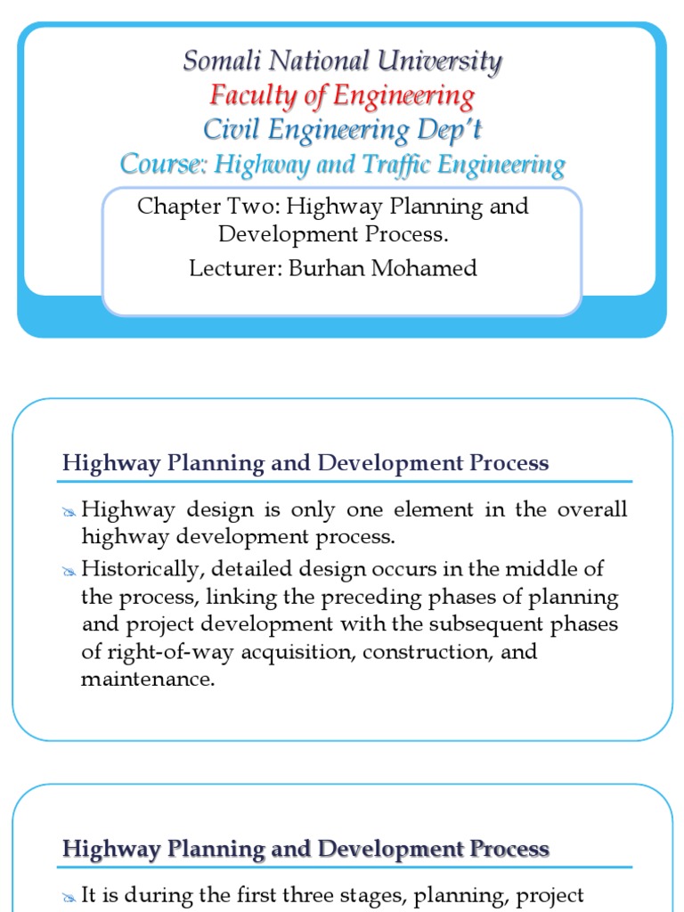 Chapter Two - Highway Planning and Development Process | PDF | Design ...
