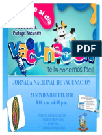 Jornada Nacional de Vacunación: 21 Noviembre Del 2020 8:00 A.M. A 4:00 P.M