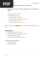 Demonstrating Semantic Knowledge NOTES