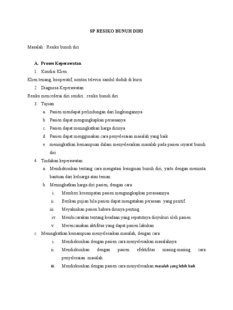 SP Resiko - Bunuh - Diri | PDF