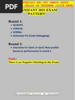 Cognizant 2021 Exam Pattern Round 1:: - Quants - Logical - Verbal - Automata Fix (Code Debugging)