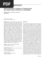 Positive and Negative Evaluation of Caregiving Among Three Different Types of Informal Care Relationships