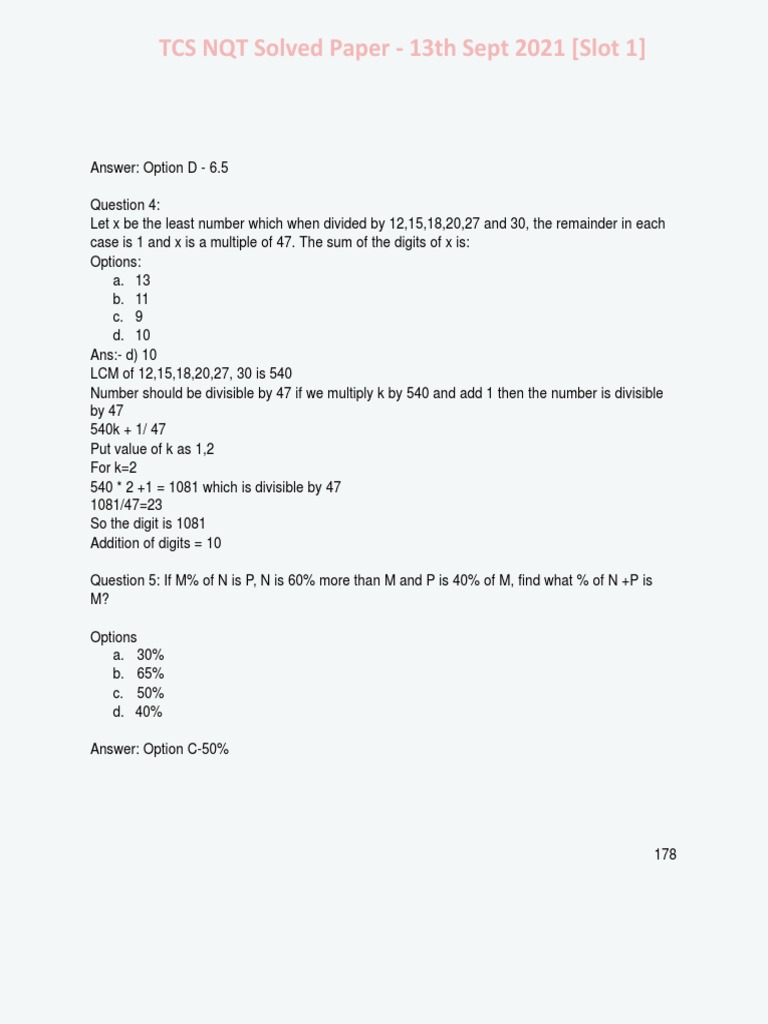 Tcs Nqt Solved Paper Pdf Tsunami Seawater