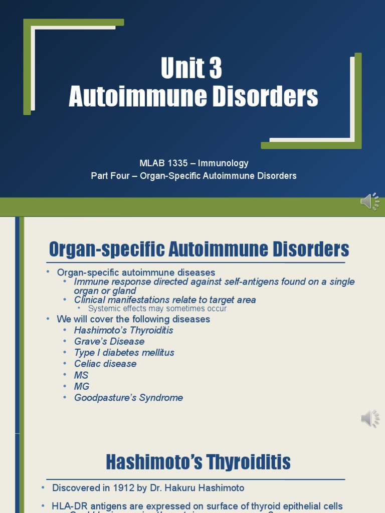 Organ-Specific Autoimmune Disorders Overview | PDF | Thyroid ...