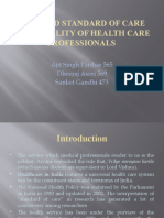 Duty and Standard of Care and Liability of Health Care Professionals