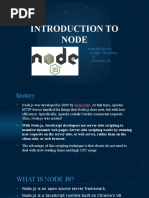 Introduction To Node: Submitted By, Sonel Chandra S7 Roll No-34