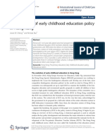 The Evolution of Early Childhood Education Policy in Hong Kong