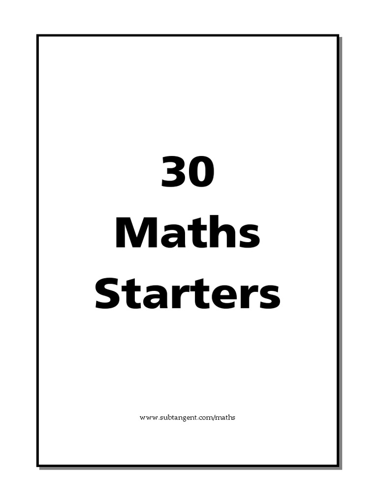 30 Maths Starters | PDF