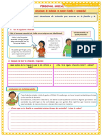 FICHA DE APRENDIZAJE - Identificamos Situaciones de Inclusión en Nuestra Familia y Comunidad.