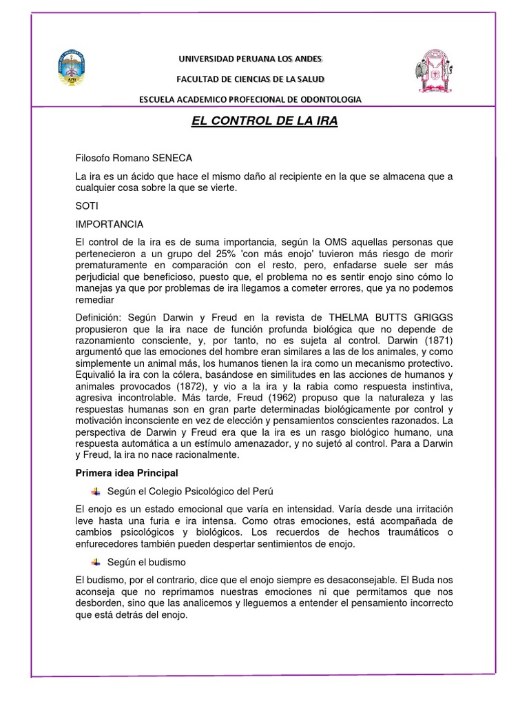 El Control de La Ira | PDF | Ira | Las emociones