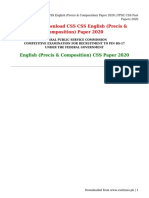 CSS English (Precis &#038 Composition) Paper 2020 - FPSC CSS Past Papers 2020