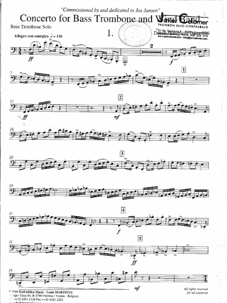 Bourgeois - Concerto - 01 Bass Trombone Solo | PDF