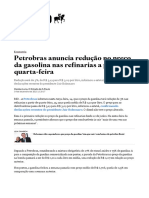 Petrobras Anuncia Redução No Preço Da Gasolina Nas Refinarias A Partir de Quarta-Feira - Economia - Estadão