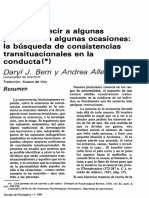 Cómo Predecir A Algunas Personas en Algunas Ocasiones: La Búsqueda de Consistencias Transituacionales en La Conducta ( )