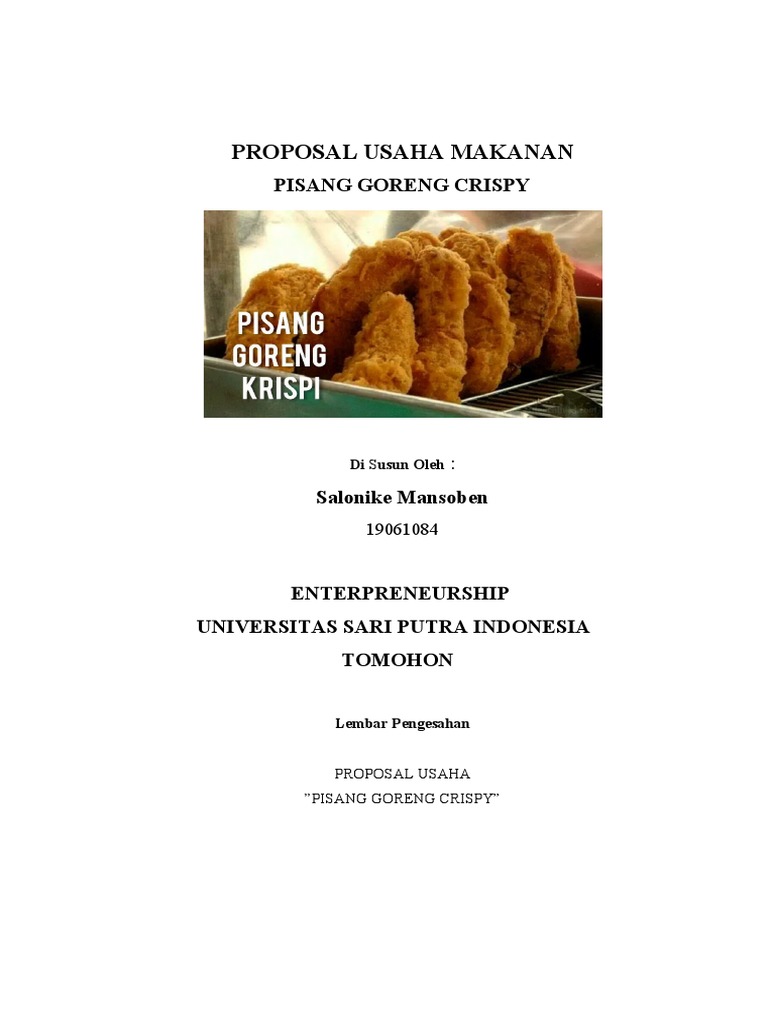 Proposal Usaha Pisang Goreng Krispi Pdf