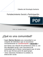 Clase Fortalecimiento Social y Participación Comunitaria Lic. Sananez