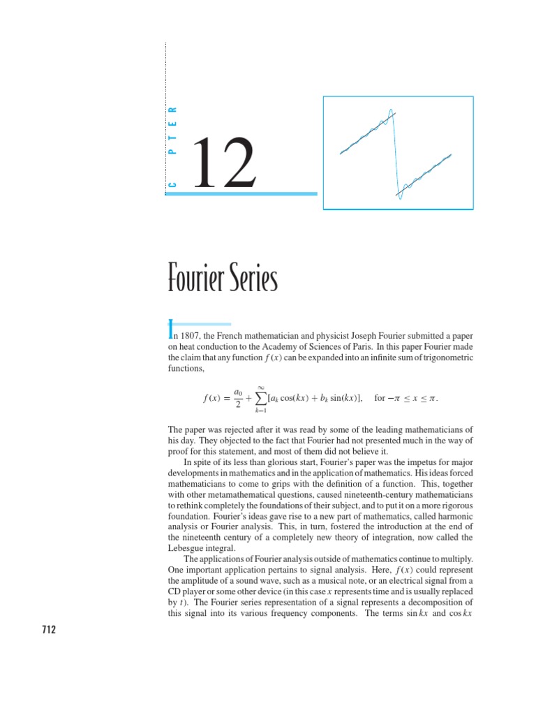 Chapter 12 A | PDF | Fourier Series | Fourier Transform