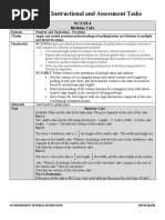 Formative Instructional and Assessment Tasks: NC.5.NF.4 Birthday Cake