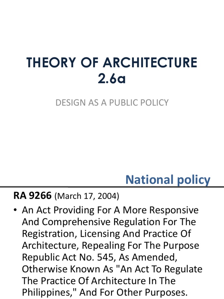 Design as Public Policy in Architecture | PDF | Architect | Design