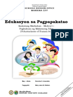 Edukasyon Sa Pagpapakatao: Ikalawang Markahan - Modyul 1: Pagkukusa NG Makataong Kilos (Voluntariness of Human Act)