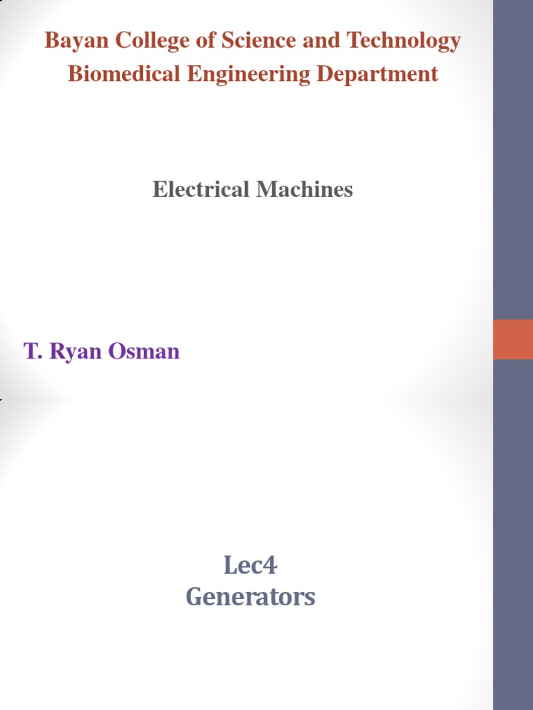 Principles and Components of DC Generators PDF Electric Generator