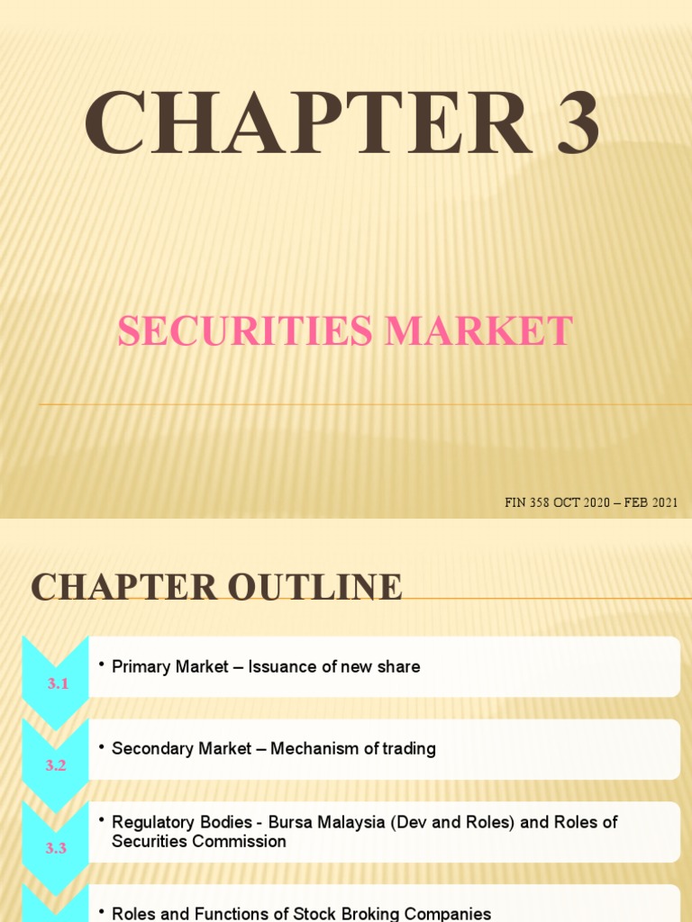 Securities Market Overview and Functions | PDF | Stocks | Securities ...