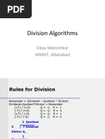 Division Algorithms: Vikas Maheshkar MNNIT, Allahabad