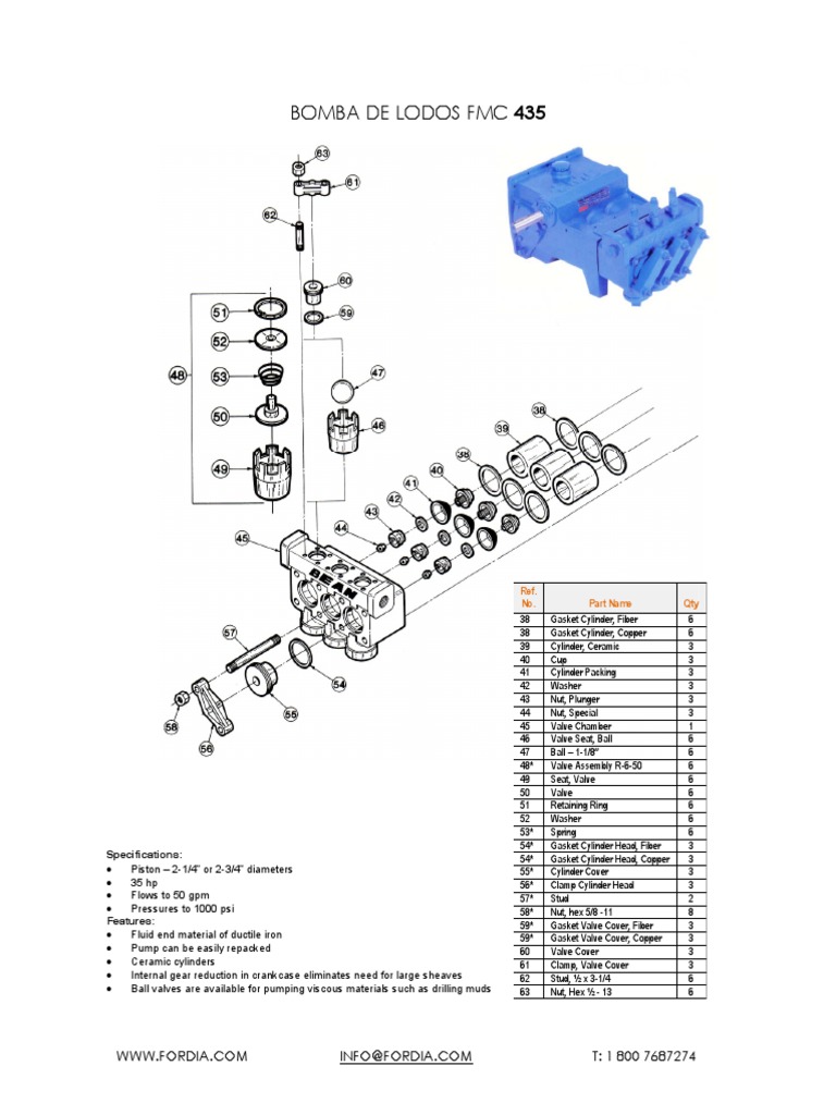 Bomba de Lodos FMC 435 | PDF | Pump | Valve