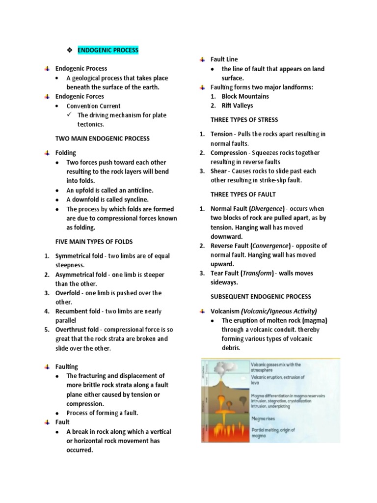 Endogenic Exogenic Processes | PDF | Fault (Geology) | Weathering