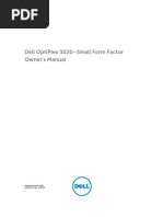 Dell Optiplex 3020-Small Form Factor Owner'S Manual: Regulatory Model: D08S Regulatory Type: D08S001