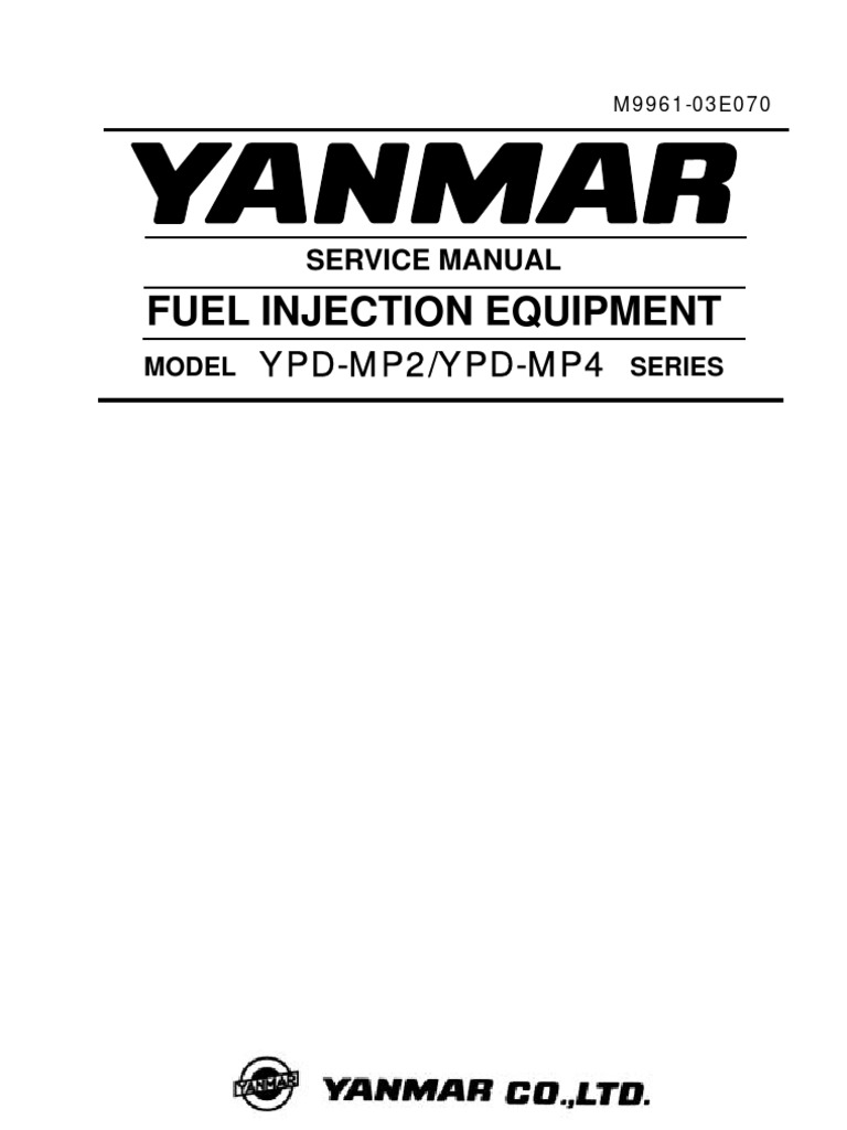 Yanmar Injection Pump Manual PDF