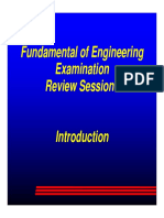 Fundamental of Engineering Examination Review Sessions