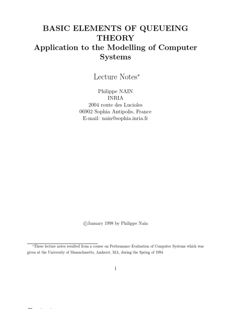 Queueing Theory in Computer Systems | PDF