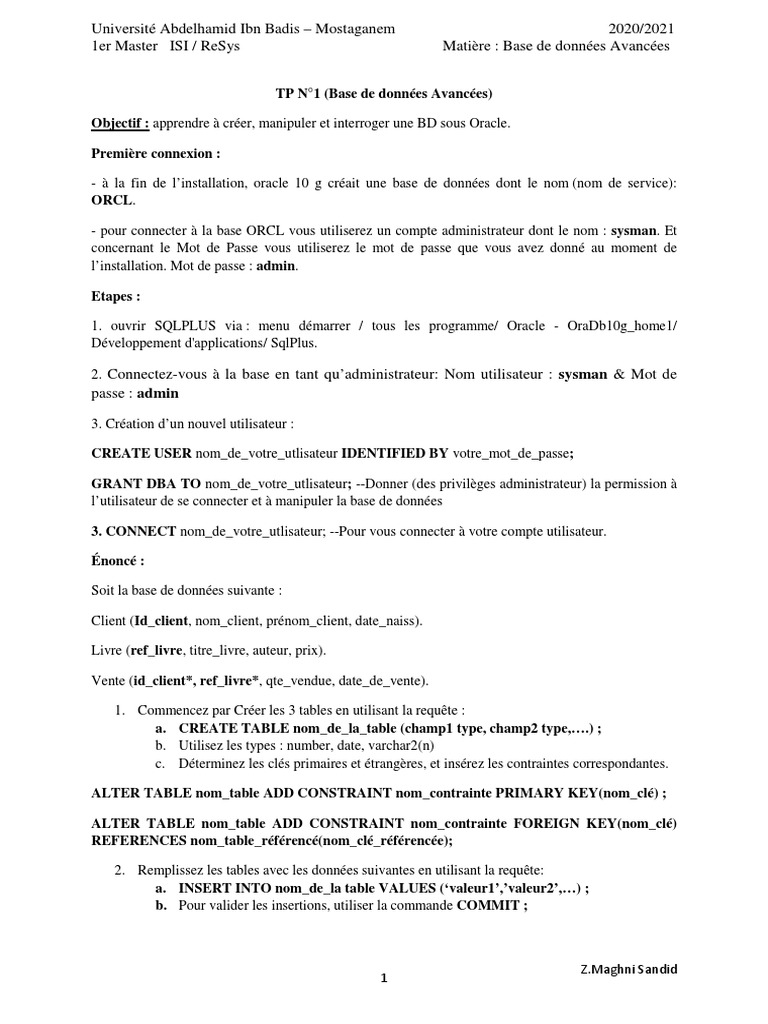 TP N1 Bda | PDF | Recherche d'information | Application