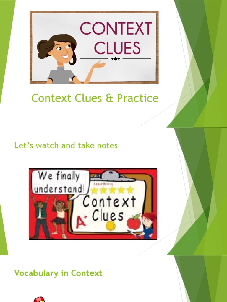 Context Clues: Definitions & Practice | PDF | Linguistics | Lexicology