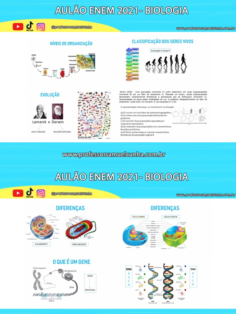 AULÃO ENEM 2021 - Biologia Com Samuel Cunha | PDF | Lipídio | Vírus