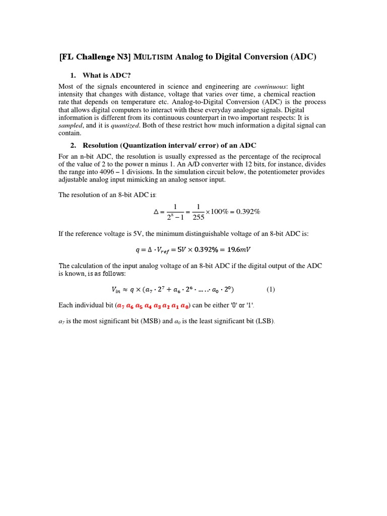 n3 Multisim Adc PDF Analog To Digital Converter Analogue Electronics