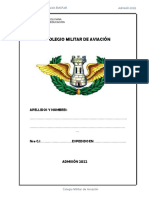Colegio Militar de Aviación: Departamento V - Educación EMGFAB Admisión 2022