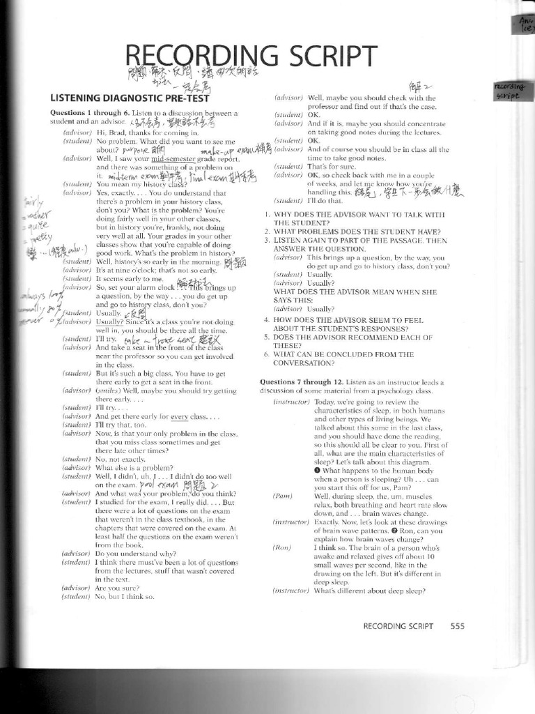 Longman Preparation Course For The TOEFL Test IBT Recording Script