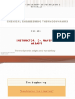 Chemical Engineering Thermodynamics: Instructor: Dr. Nayef M. Alsaifi
