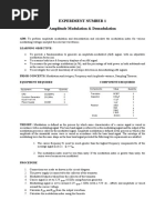 Experiment Number 1 Amplitude Modulation & Demodulation