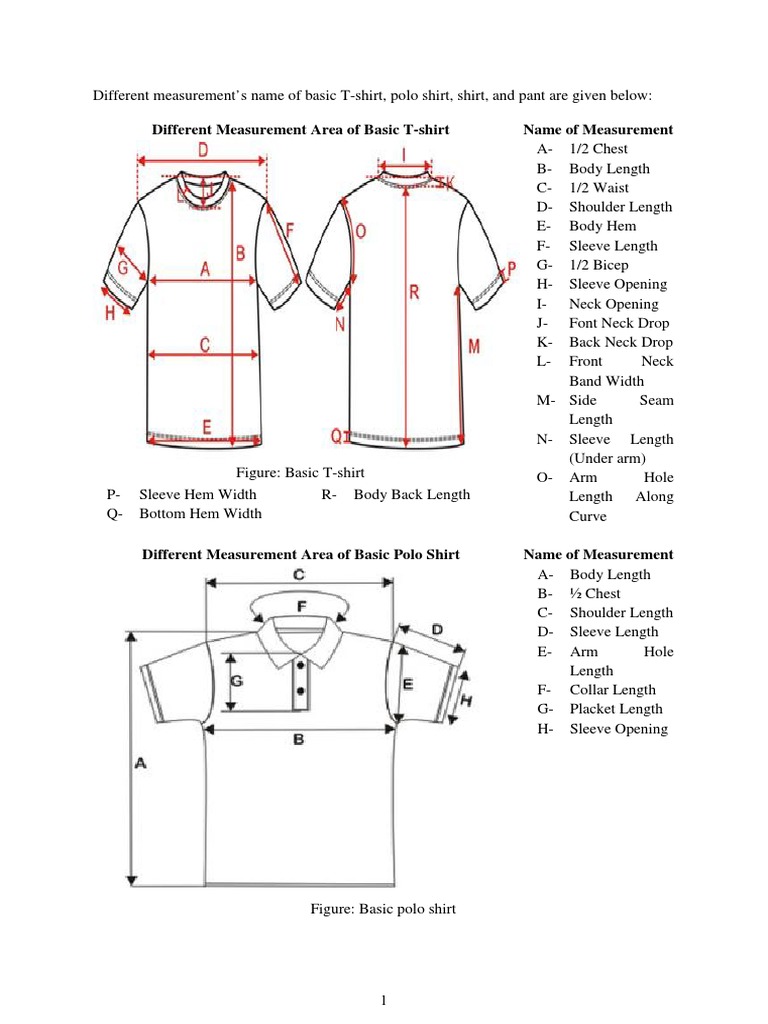 Components of T-Shirt, Shirt and Trouser - 1st Off L. Classs | PDF ...