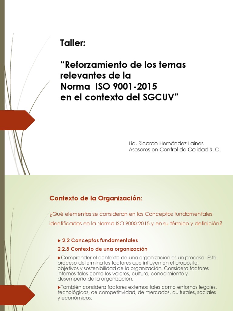 Reforzamiento ISO 9001 2015 | PDF | Gestión de la calidad | Calidad ...