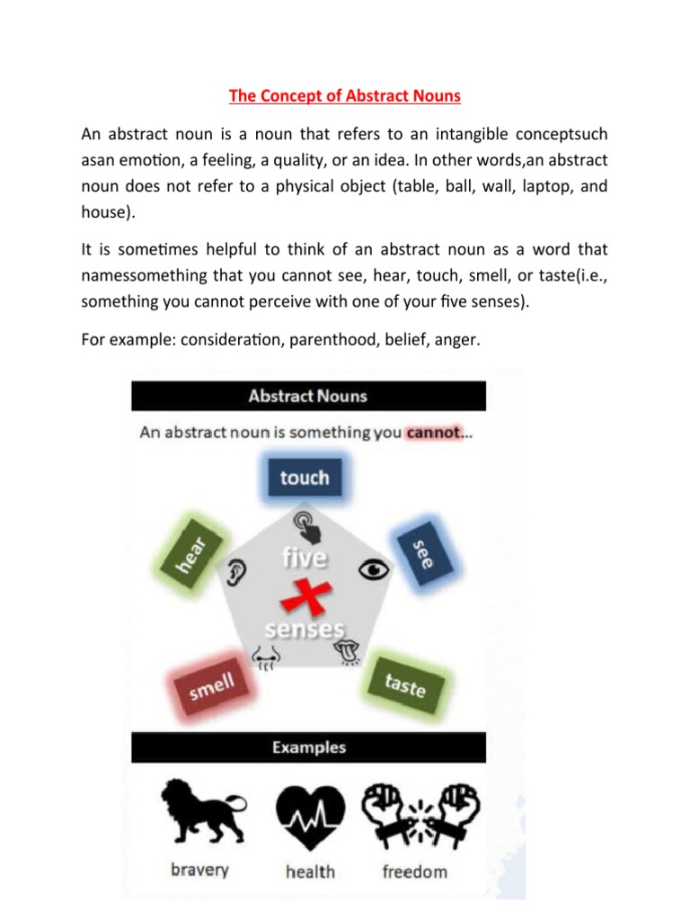 Understanding Abstract Nouns | PDF | Noun | Verb