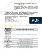 Procedimiento y Cor Reos Copias Simples de Regitro Civil