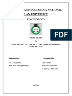 Dr. Ram Manohar Lohiya National Law University Psychology: Final Draft On